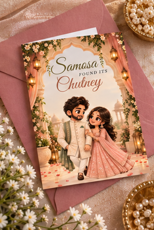 Samosa Found Its Chutney – Funny Desi Engagement Card