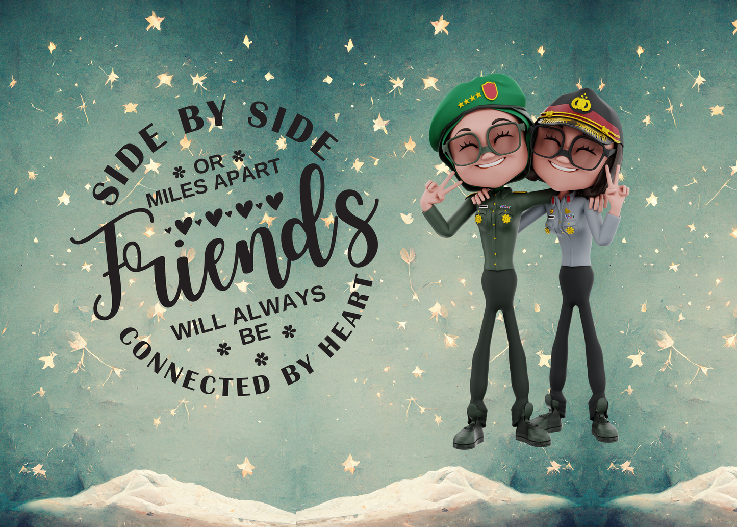Side by Side Friends Acrylic Prism – Long Distance Friendship Gift (5x7")