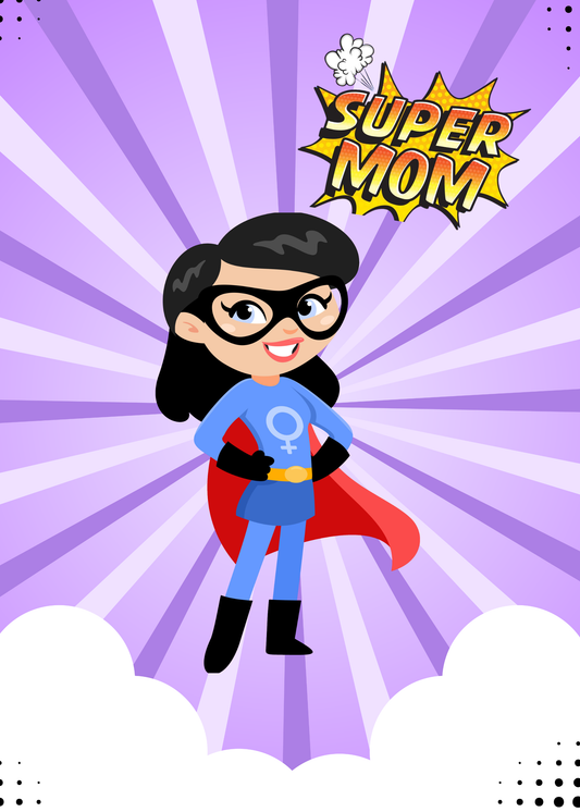Super Mom Greeting Card – Fun Comic Style Mother’s Day Card
