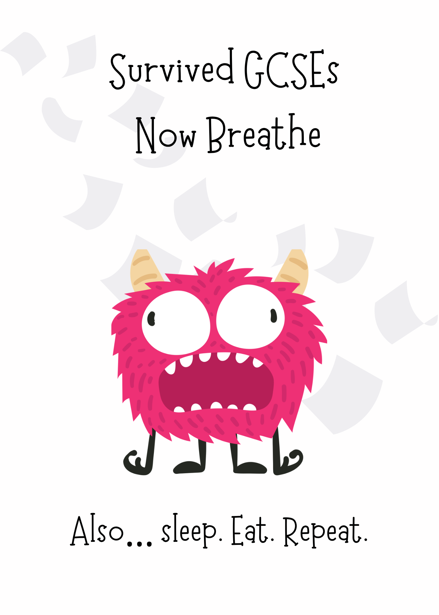 You Survived GCSEs – Now Breathe | Funny GCSE Congratulations Card | Mellow Melon