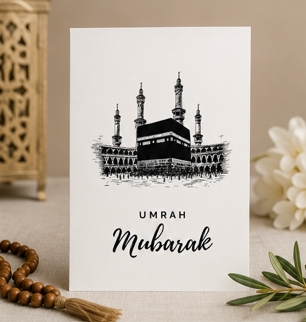 Umrah Mubarak – Elegant Islamic Greeting Card