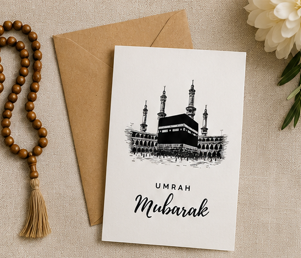 Umrah Mubarak – Elegant Islamic Greeting Card