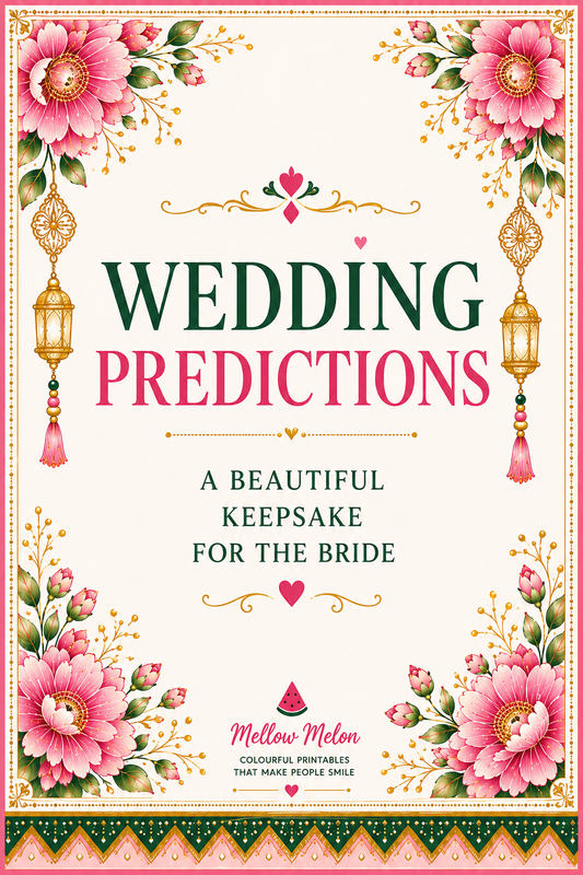 Wedding Predictions Game | Mehndi Night Printable | Instant Download