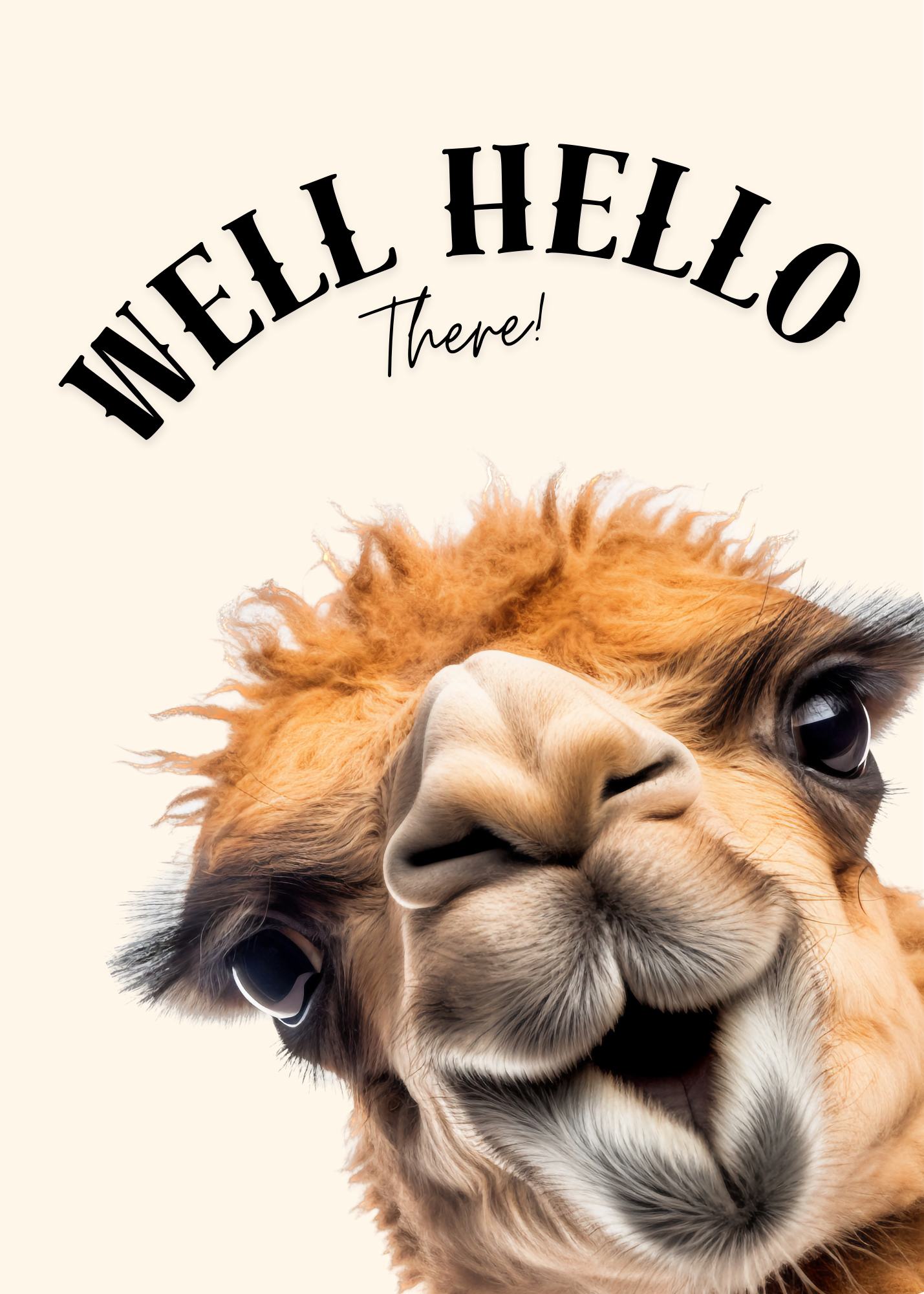Well Hello There! Funny Camel Greeting Card