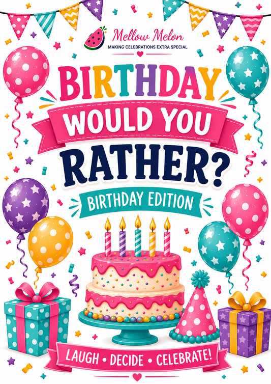 Birthday Would You Rather? Printable Game | Instant Download Birthday Party Activity