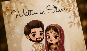 Written in Stars – Desi Wedding Congratulations Card