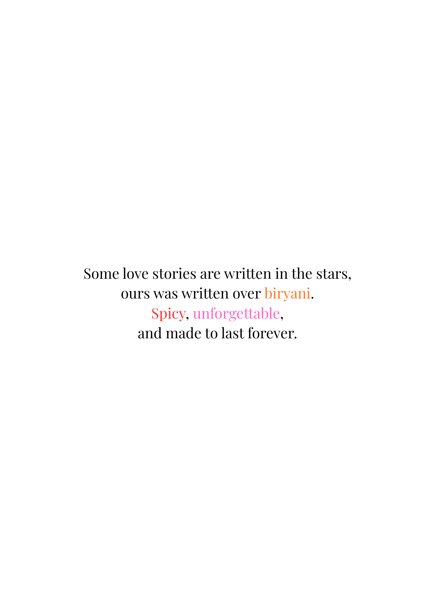 You, Me & Biryani Forever | Cute Desi Romantic Greeting Card