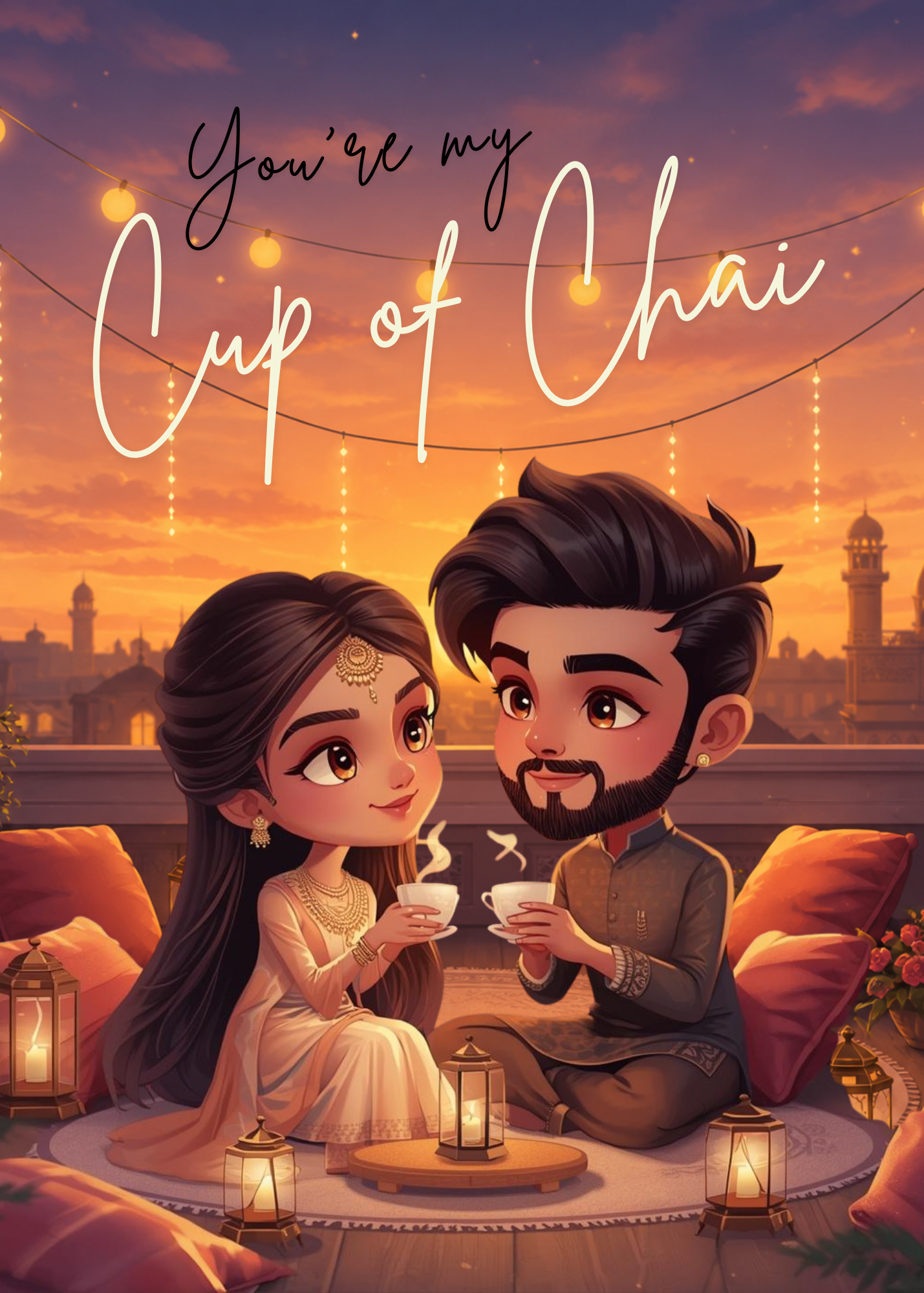 You’re My Cup of Chai | Cute Desi Romantic Greeting Card