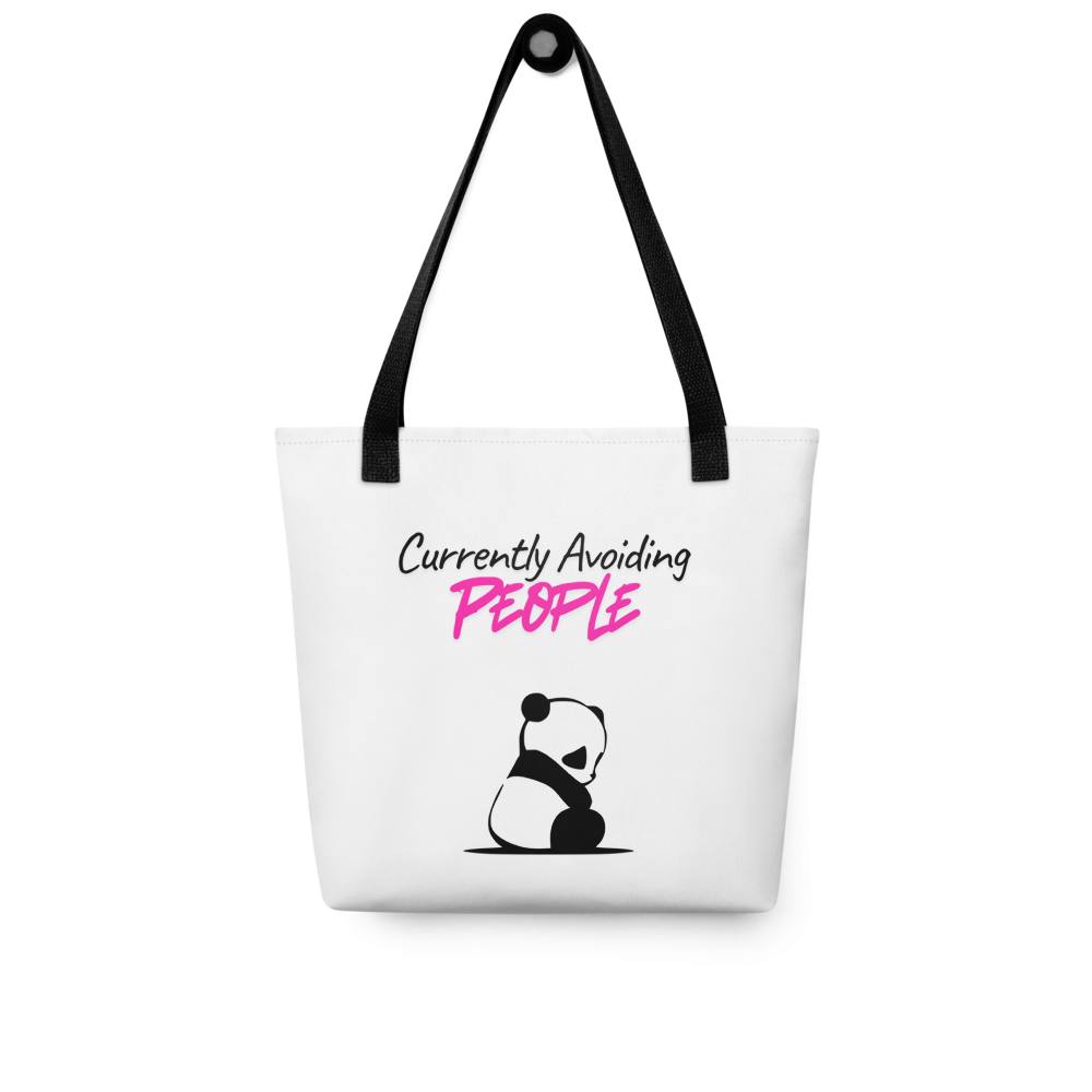 Currently Avoiding People Panda Tote Bag – Funny Introvert Tote Bag