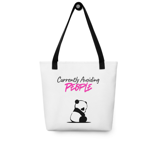 Currently Avoiding People Panda Tote Bag – Funny Introvert Tote Bag