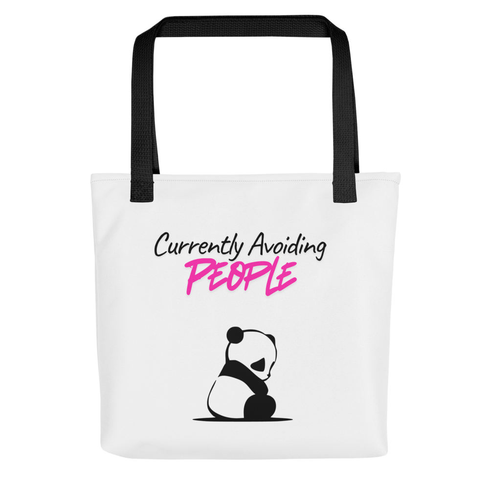 Currently Avoiding People Panda Tote Bag – Funny Introvert Tote Bag