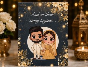 And So Their Story Begins – Desi Wedding Congratulations Card