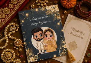 And So Their Story Begins – Desi Wedding Congratulations Card