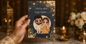 And So Their Story Begins – Desi Wedding Congratulations Card