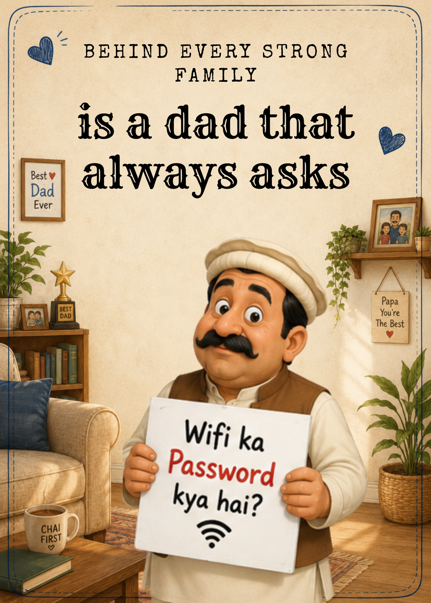 Funny Father’s Day Greeting Card – WiFi Password Dad Card
