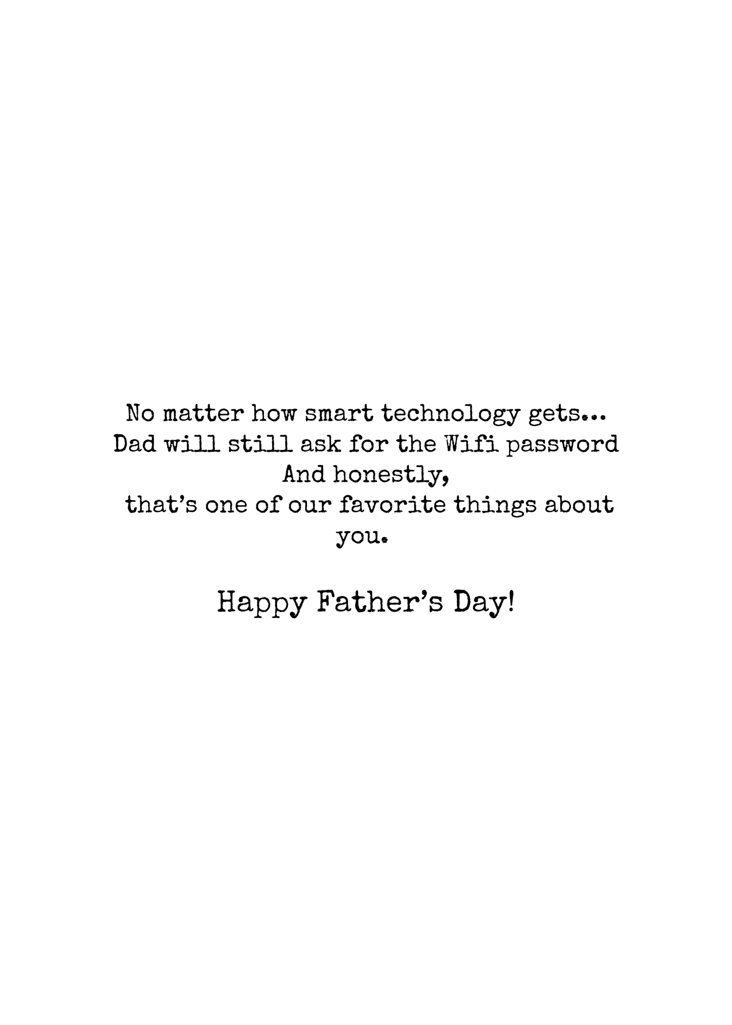 Funny Father’s Day Greeting Card – WiFi Password Dad Card