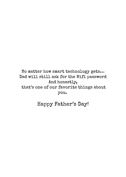 Funny Father’s Day Greeting Card – WiFi Password Dad Card