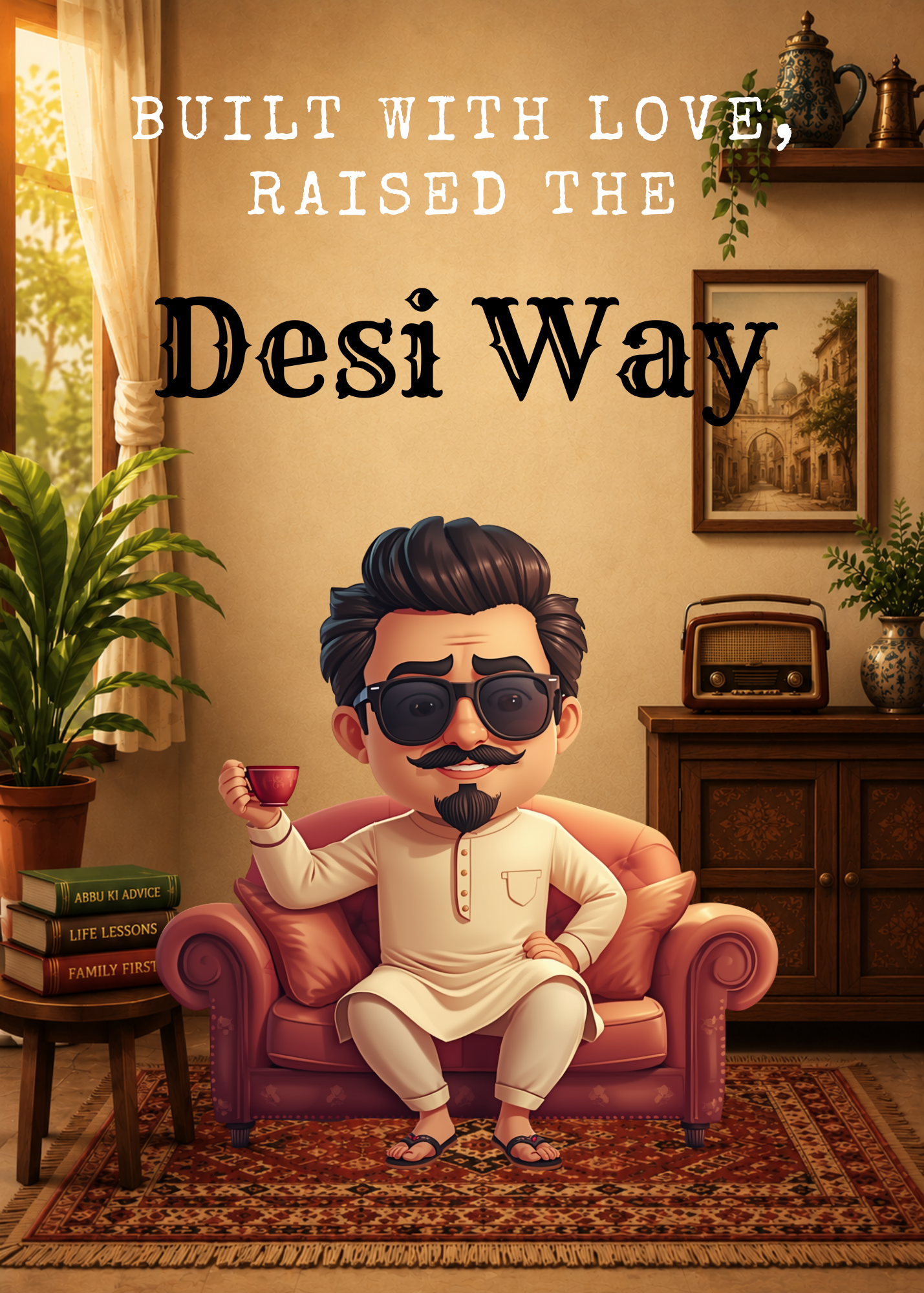 Built With Love, Raised the Desi Way Father’s Day Greeting Card – Funny Dad Card
