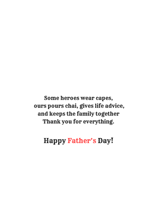 Built With Love, Raised the Desi Way Father’s Day Greeting Card – Funny Dad Card