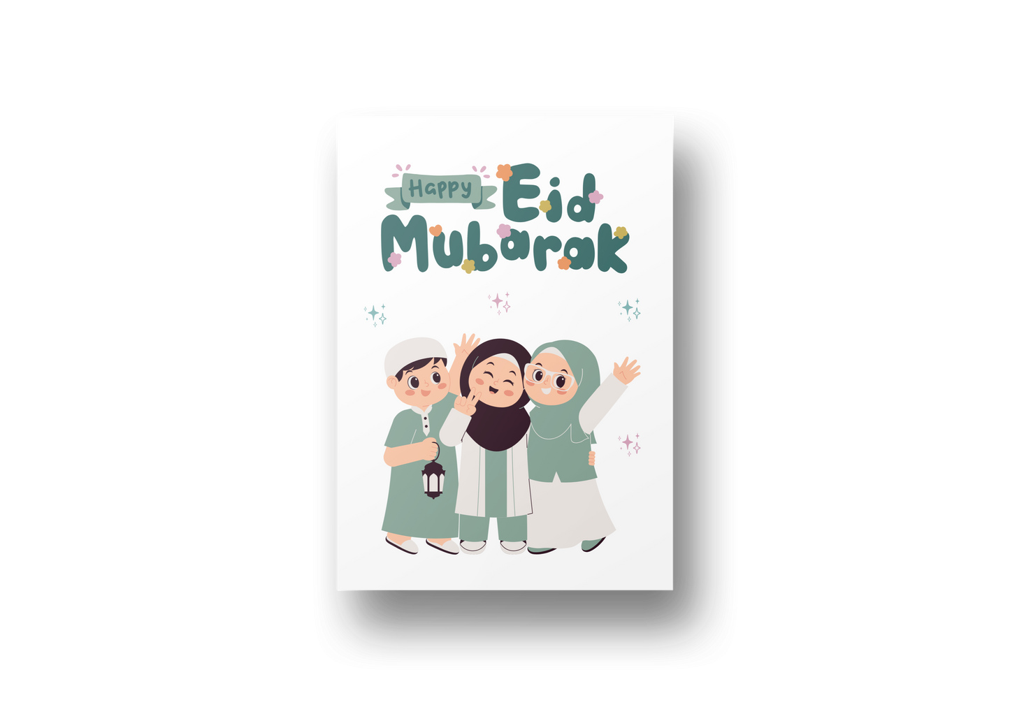 Happy Eid Mubarak Greeting Card – Cute Kids Edition