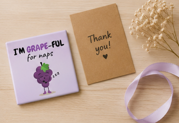 I'm Grape-ful for Naps – Funny 4×4 Fridge Magnet