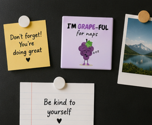 I'm Grape-ful for Naps – Funny 4×4 Fridge Magnet