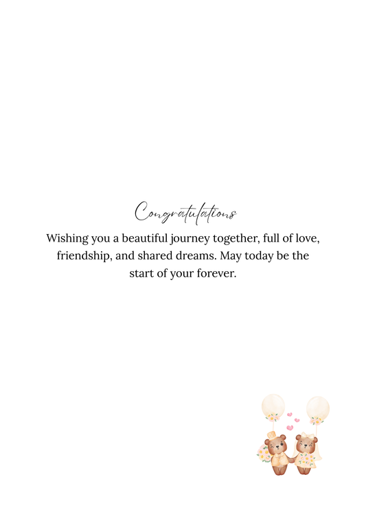 Happily Ever After Starts Here – Wedding Bear Couple Card
