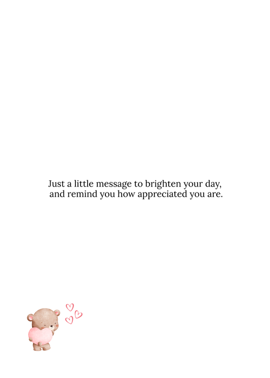 “Just a Thought From Me to You” – Cute Bear Greeting Card