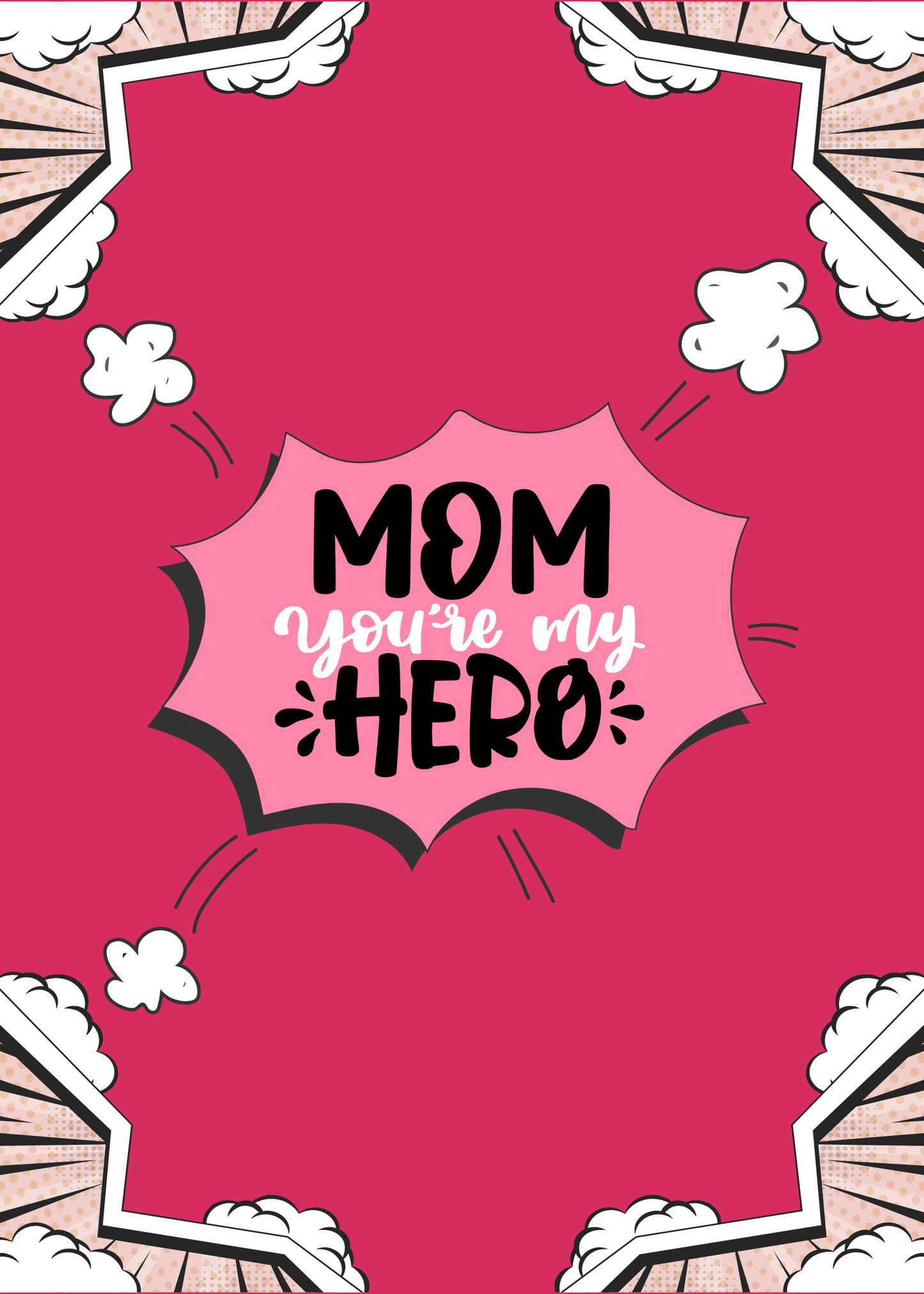 Mom You're My Hero Greeting Card – Bold Comic Style Mother's Day Card