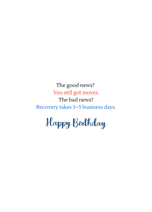 “Officially Too Old for TikTok Dances” Humorous Birthday Greeting Card