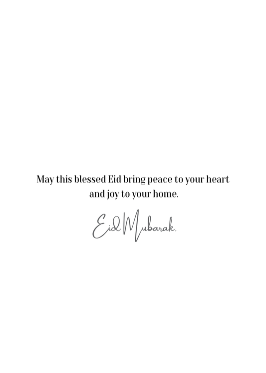 On This Blessed Eid Greeting Card – Gold Star & Crescent Moon Design