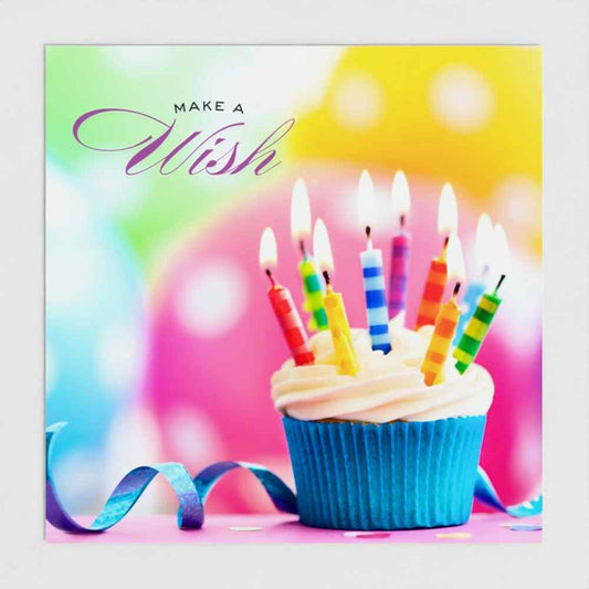 Rainbow Candle “Make a Wish” Birthday Invitation – Pack of 10