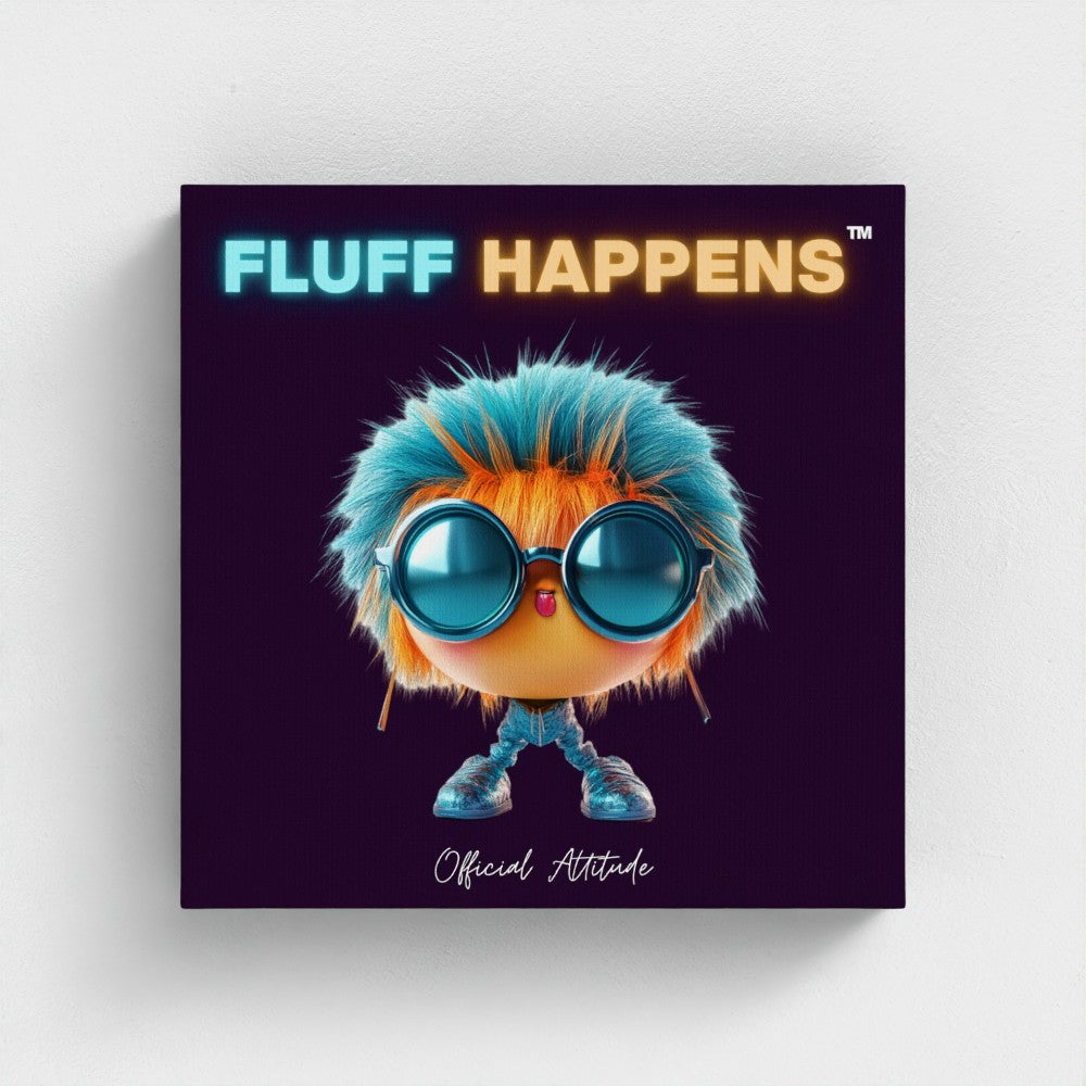 Fluff Happens™ Attitude Canvas Wall Art – 10x10" Bold Character Print
