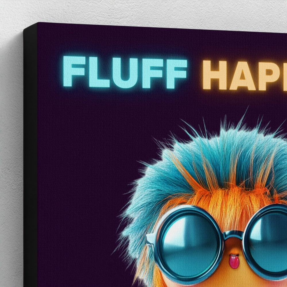 Fluff Happens™ Attitude Canvas Wall Art – 10x10" Bold Character Print