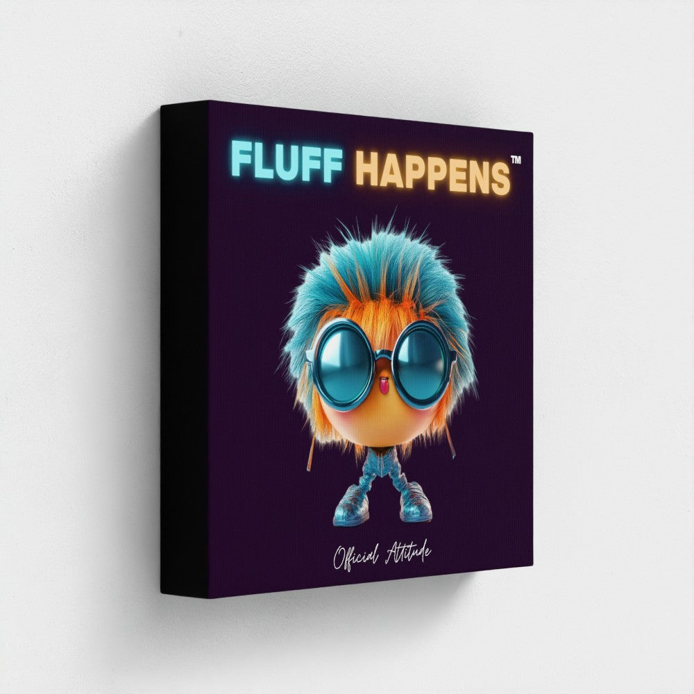 Fluff Happens™ Attitude Canvas Wall Art – 10x10" Bold Character Print