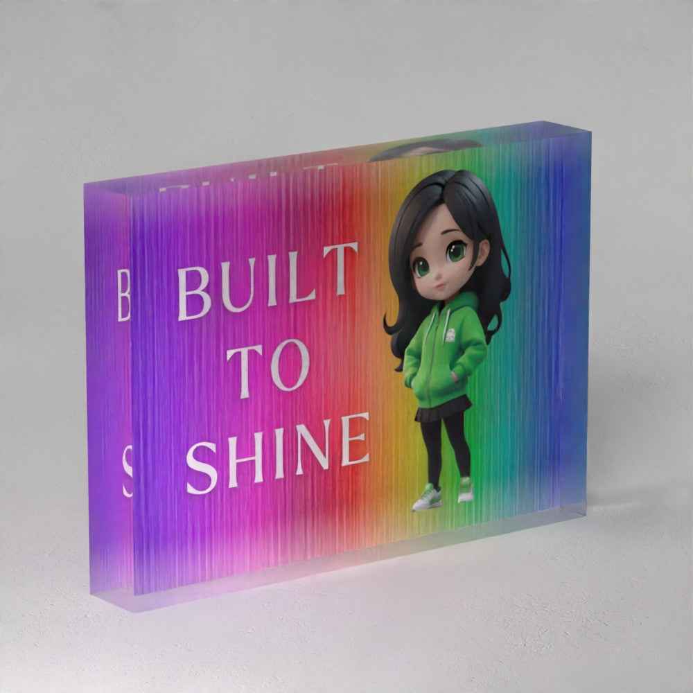 Be Built to Shine Acrylic Prism – Inspirational Motivational Gift (5x7")