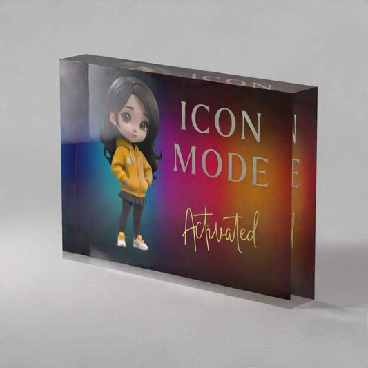 Icon Mode Activated Acrylic Prism – Motivational Confidence Gift (5x7")