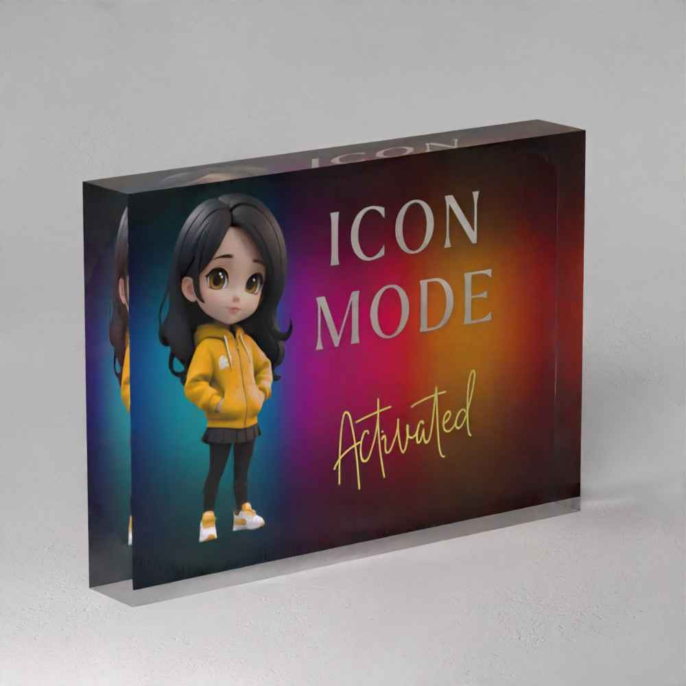 Icon Mode Activated Acrylic Prism – Motivational Confidence Gift (5x7")