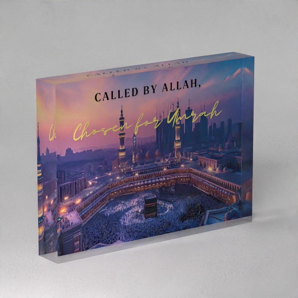 Called by Allah Acrylic Prism – Umrah Gift Islamic Decor (5x7")