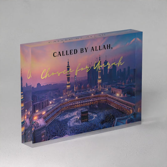 Called by Allah Acrylic Prism – Umrah Gift Islamic Decor (5x7")