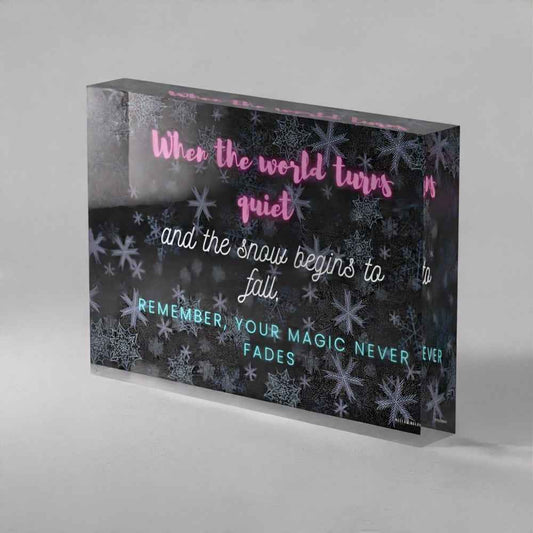 ✨ "When the World Turns Quiet” – Acrylic Art Block