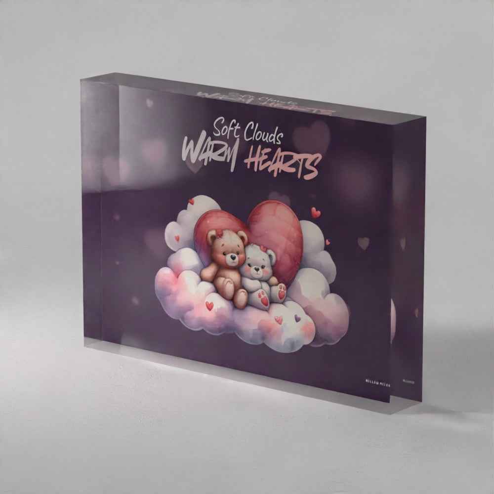 Soft Clouds, Warm Hearts – Acrylic Photo Block