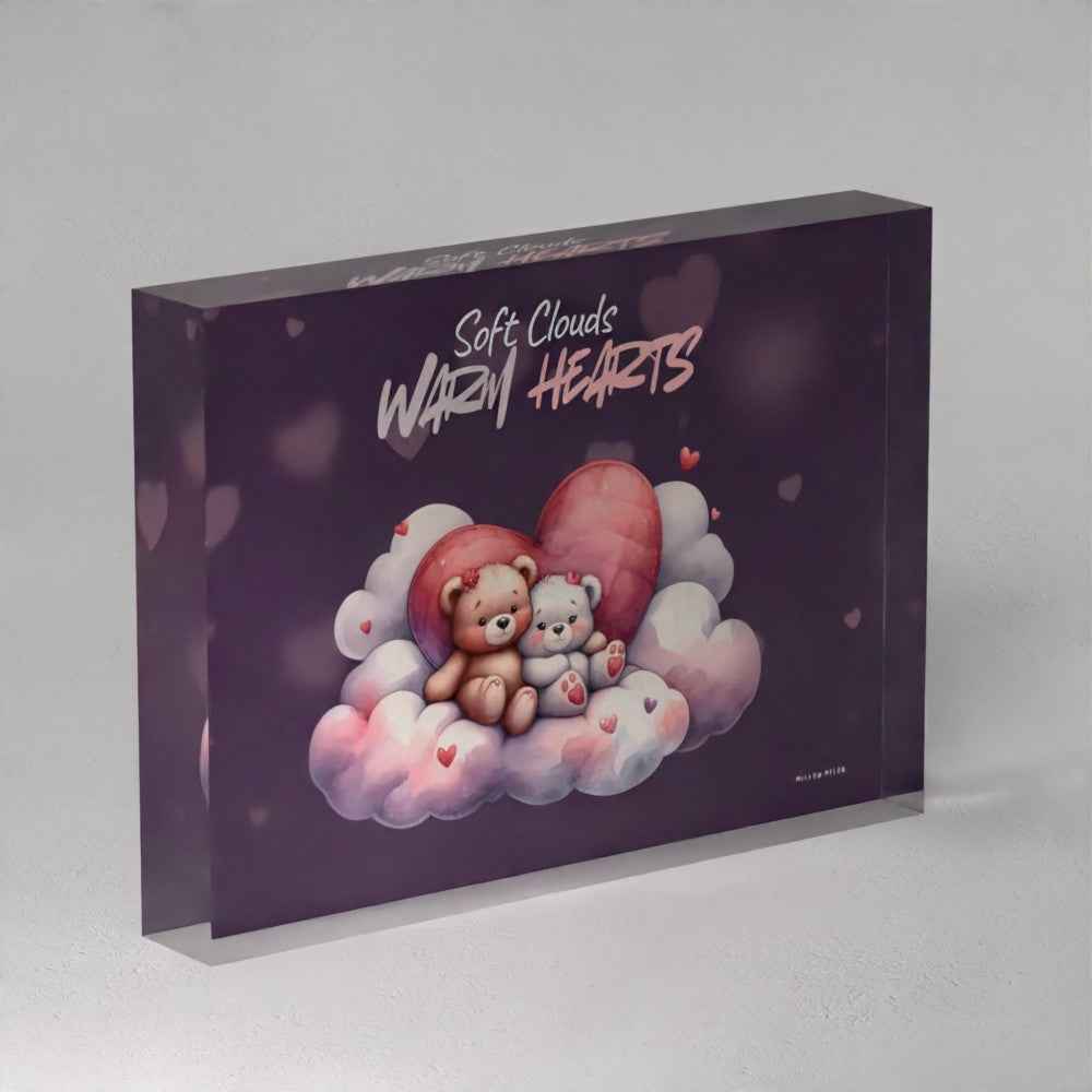 Soft Clouds, Warm Hearts – Acrylic Photo Block