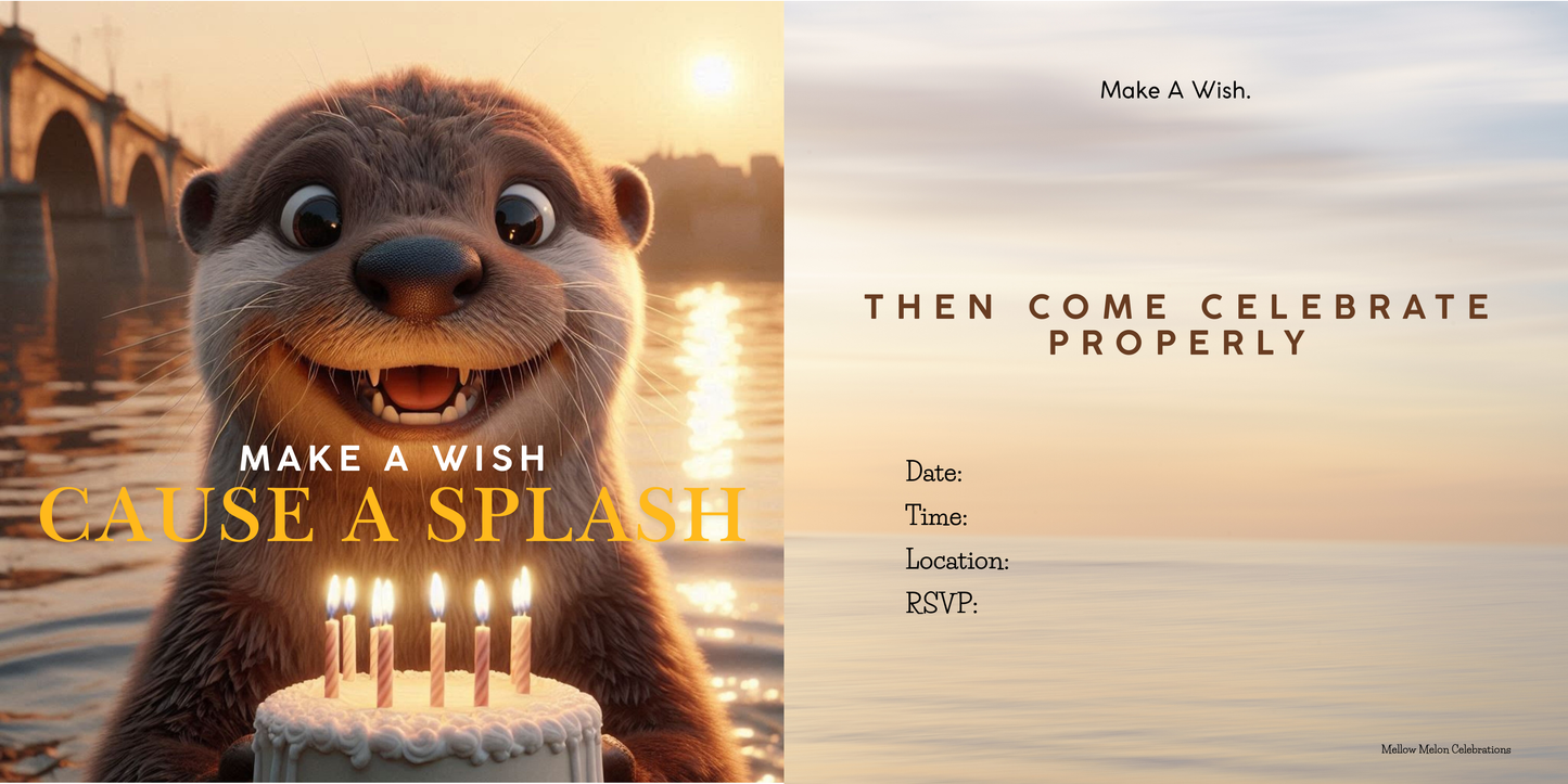 Otterly Excited Birthday Party Invitation – Pack of 10