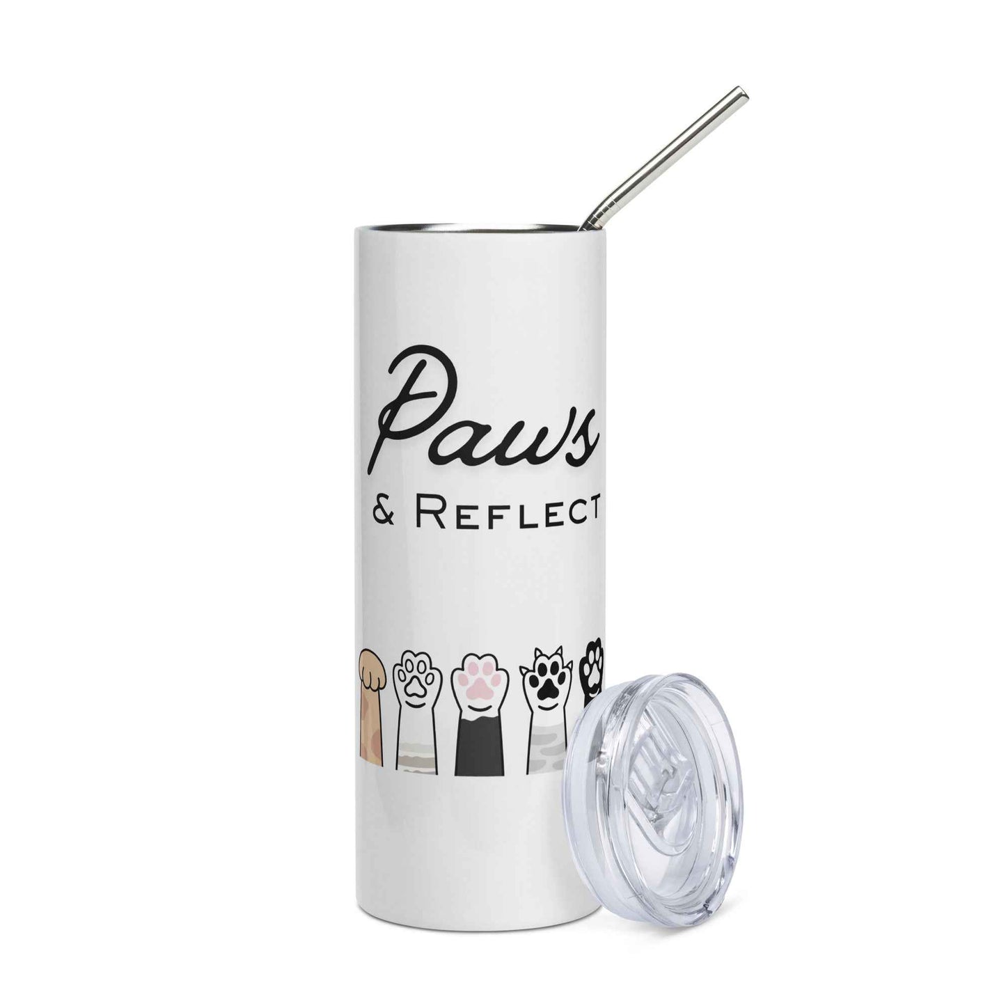 Paws & Reflect Cat Paw Tumbler – Cute Minimalist Stainless Steel Cup for Cat Lovers