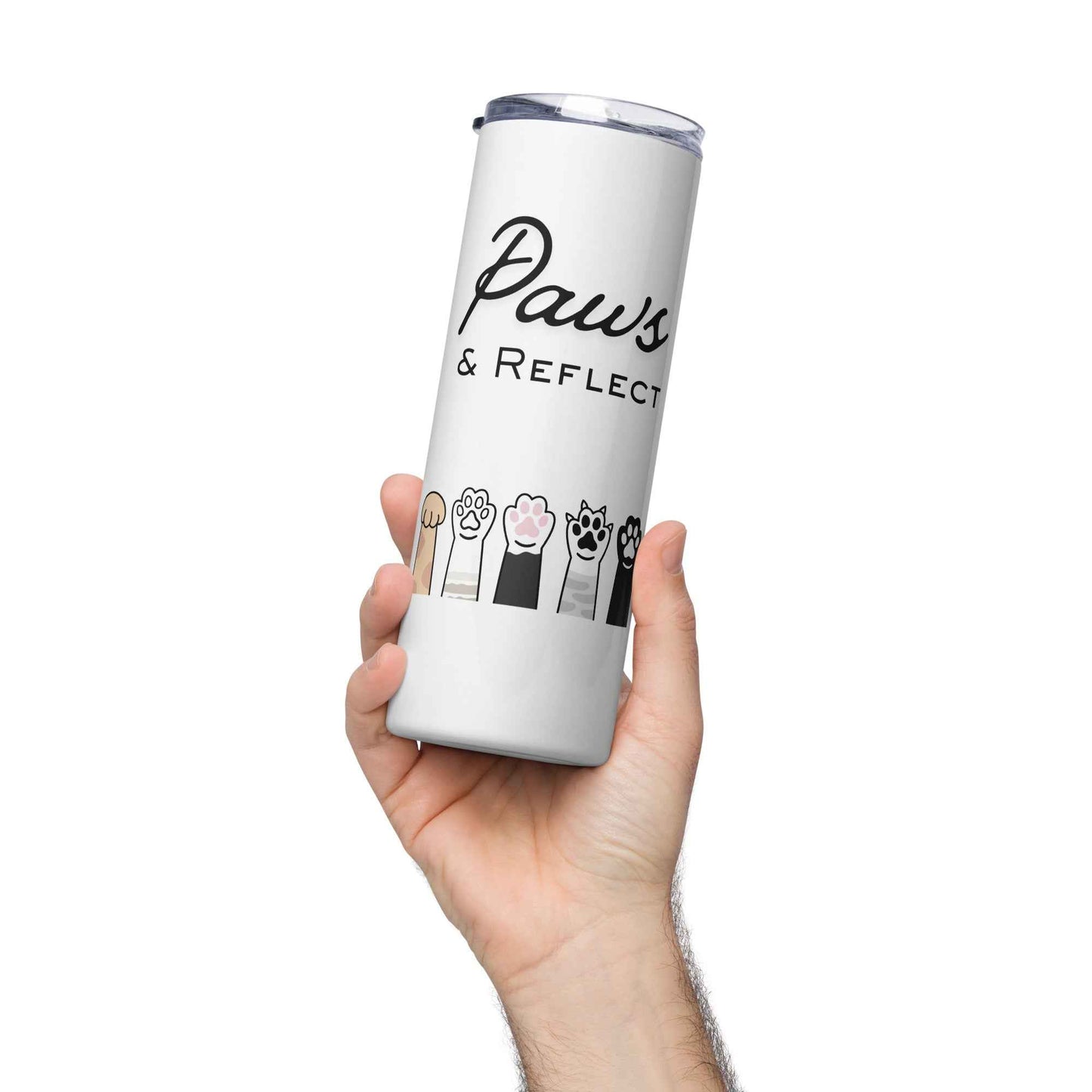 Paws & Reflect Cat Paw Tumbler – Cute Minimalist Stainless Steel Cup for Cat Lovers