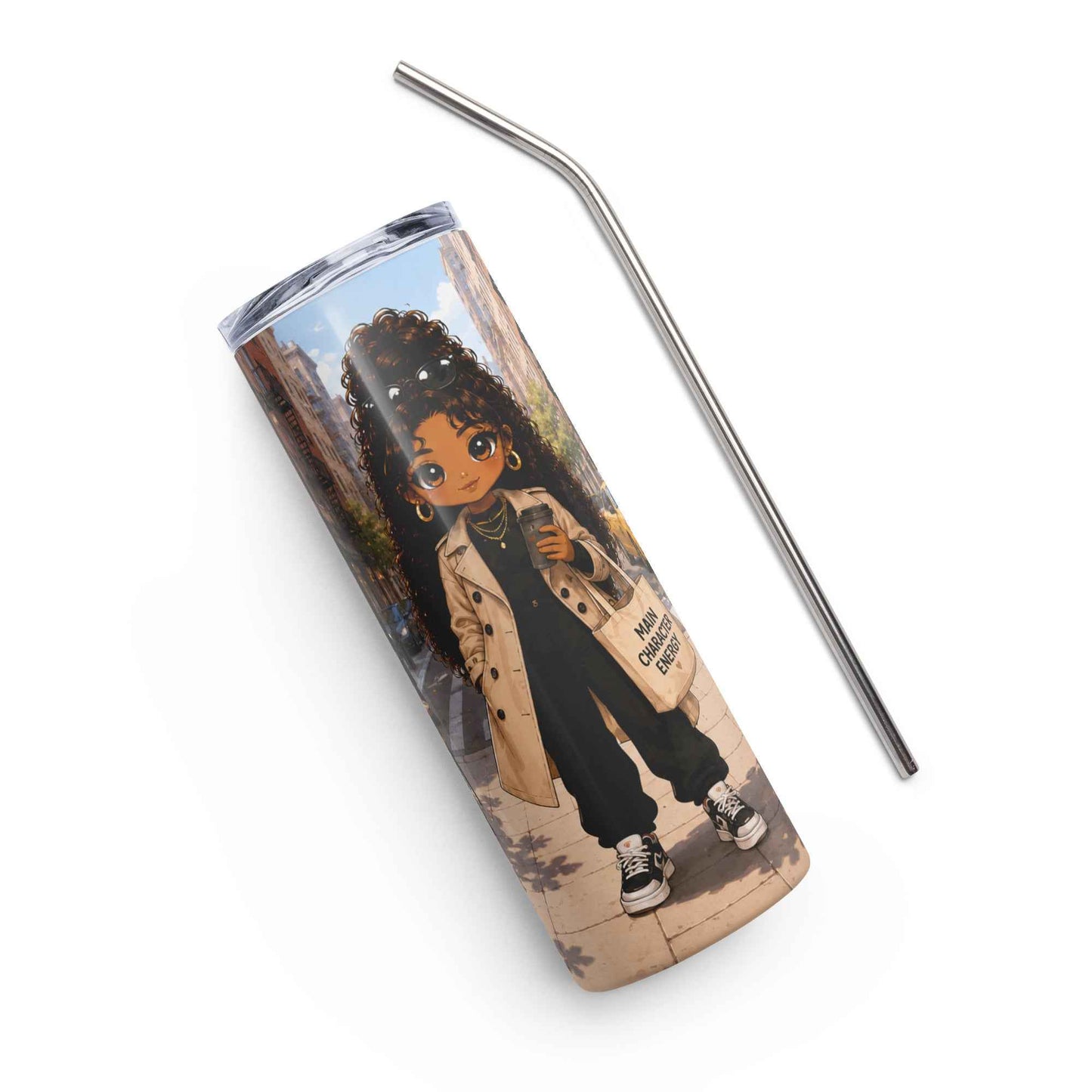 Brown Girl Chaos City Life Stainless Steel Tumbler