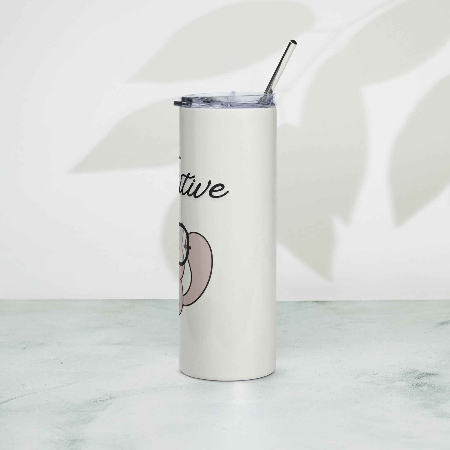 Stay Pawsitive Cat Tumbler - Cream