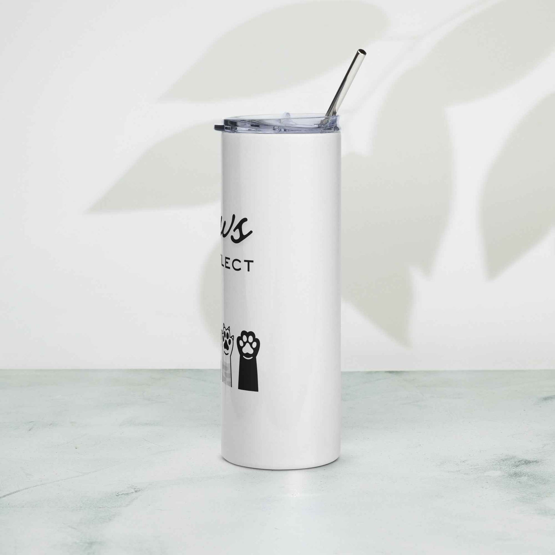 Paws & Reflect Cat Paw Tumbler – Cute Minimalist Stainless Steel Cup for Cat Lovers