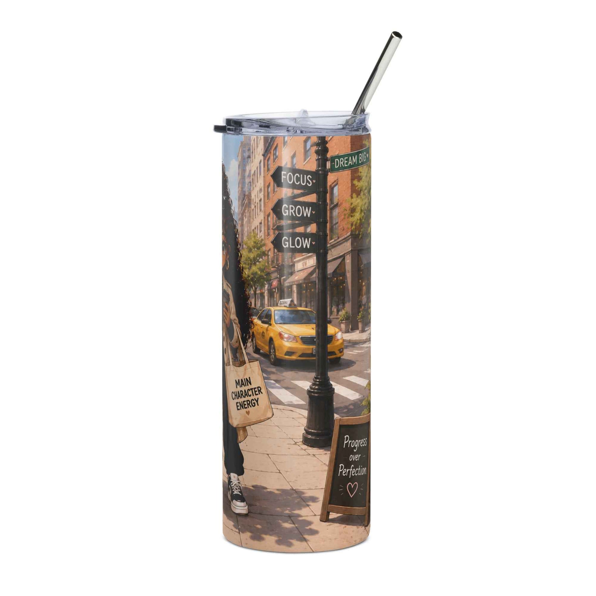 Brown Girl Chaos City Life Stainless Steel Tumbler